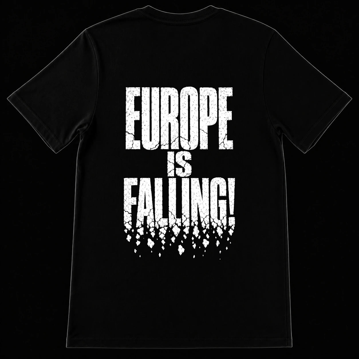 Europe Is Falling black T-shirt back view